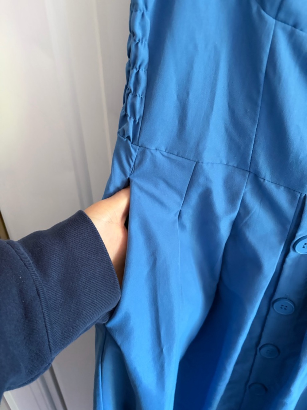 Sweetheart Button-Front Midi Dress in Dusty Blue - Picture 6 of 9